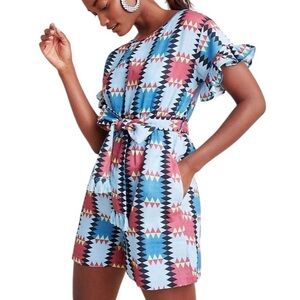 KOPAL x ANTHROPOLOGIE Charvi Aztec Printed Romper